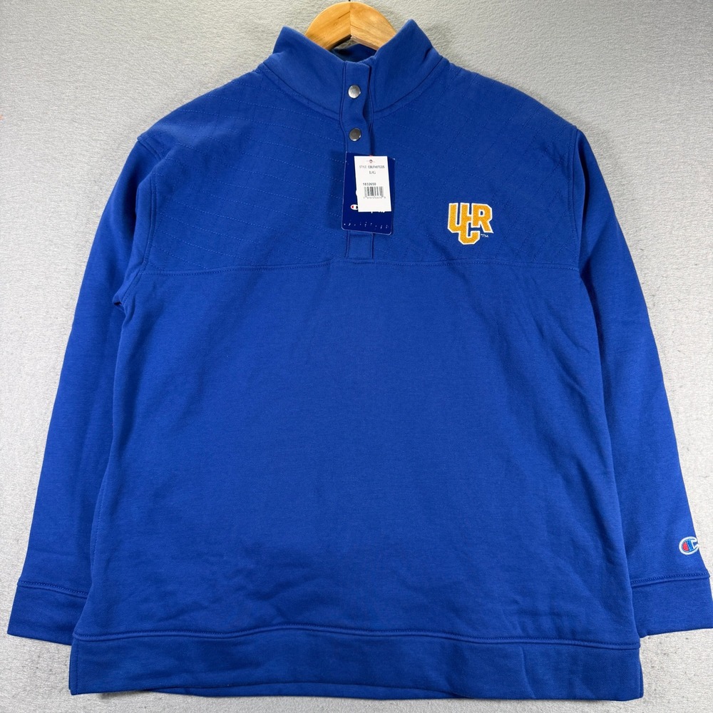 UC Riverside Champion Style Quarter Snap Pullover Mens Large L Blue College NCAA